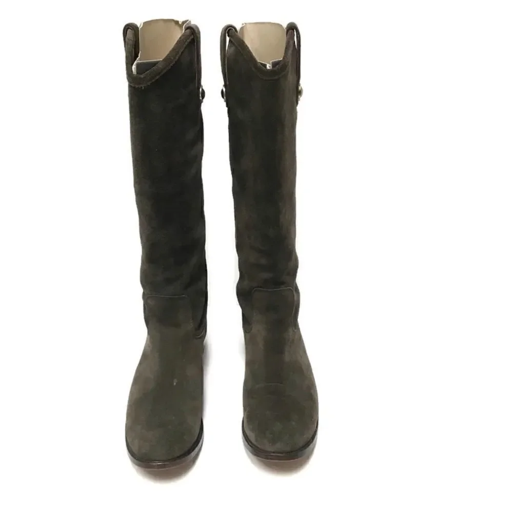 ‎Frye Melissa button knee suede western riding boots 6.5B